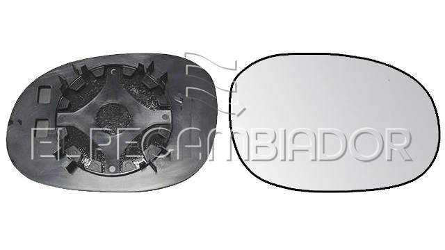 GLASS WITH SUPPORT Right side (passenger) CITROEN C2 (03-09) - 31544012
