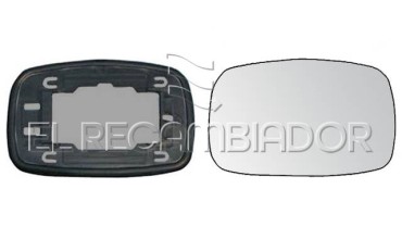 GLASS WITH SUPPORT Right side (passenger) FORD ESCORT (95-99) - 31310412