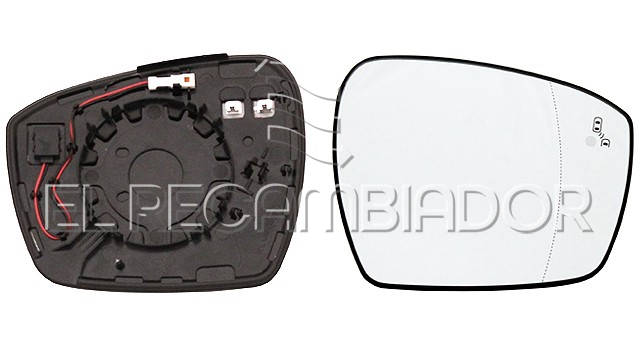 GLASS WITH SUPPORT Right side (passenger) FORD S-MAX (15-) - 31092212
