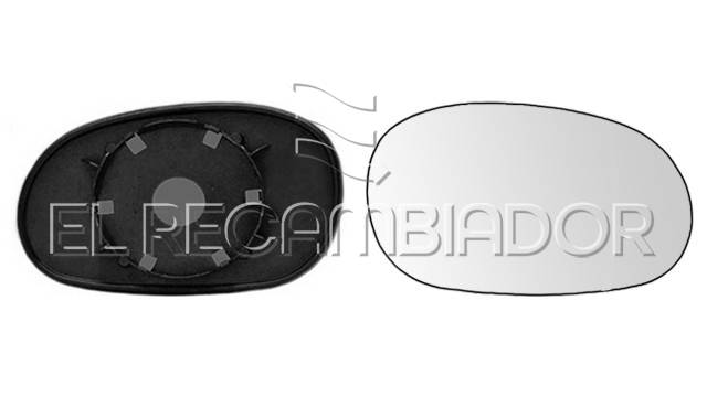 GLASS WITH SUPPORT Right side (passenger) RENAULT LAGUNA (94-01) - 31804512