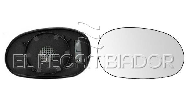 GLASS WITH SUPPORT Right side (passenger) RENAULT LAGUNA (94-01) - 31804522