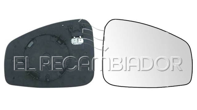 CRISTAL CON SOPORTE Lado derecho (acompañante) RENAULT MEGANE (08-16) - 31805822