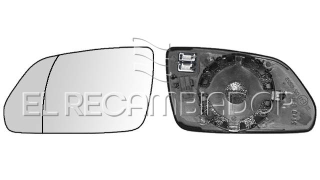 GLASS WITH SUPPORT Left side (driver) SKODA OCTAVIA (04-09) - 31914241