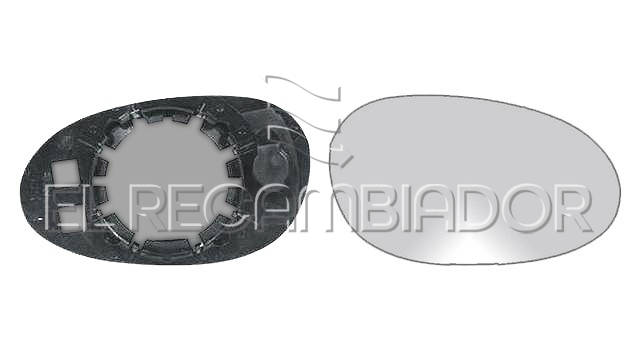 CRISTAL CON SOPORTE Lado derecho (acompañante) SMART FORTWO (02-07) - 31051012