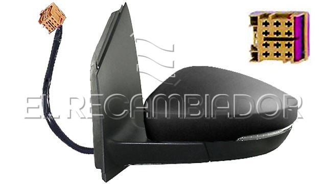 ESPEJO COMPLETO Lado izquierdo (conductor) VW POLO (09-17) 3 Ptas. / 5 Ptas. - 27342701