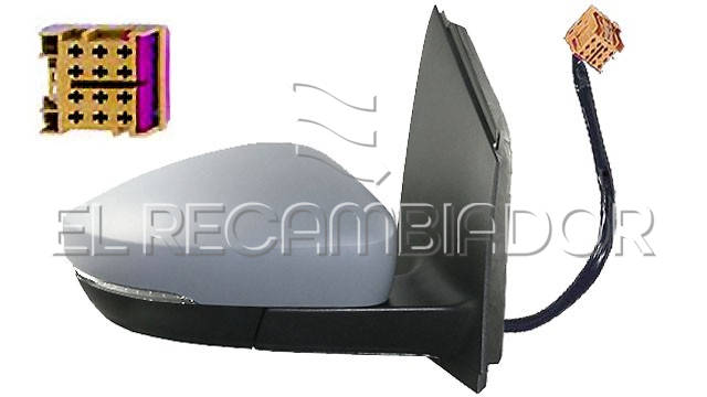 ESPEJO COMPLETO Lado derecho (acompañante) VW POLO (09-17) 3 Ptas. / 5 Ptas. - 27348002