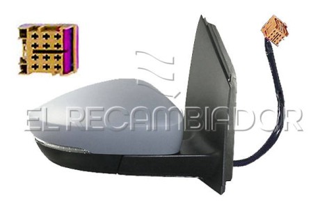 ESPEJO COMPLETO Lado derecho (acompañante) VW POLO (09-17) 3 Ptas. / 5 Ptas. - 27348002
