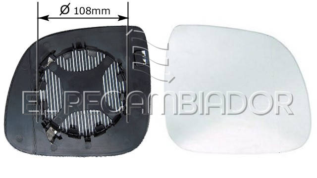 GLASS WITH SUPPORT Right side (passenger) VW TRANSPORTER T6 (15-) - 31914712