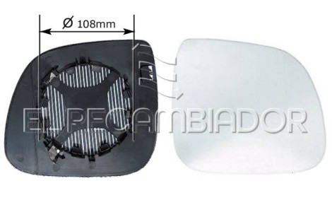 GLASS WITH SUPPORT Right side (passenger) VW TRANSPORTER T6 (15-) - 31914712