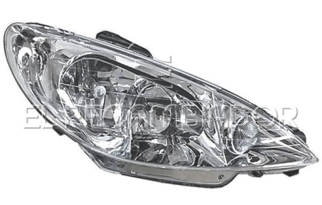 HEADLAMP Right side (passenger) PEUGEOT 206 (98-09) 3 Ptas./5 Ptas. Fastback - 11544004