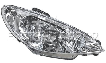 HEADLAMP Right side (passenger) PEUGEOT 206 CC (00-05) Coupé-Cabrio - 11544004